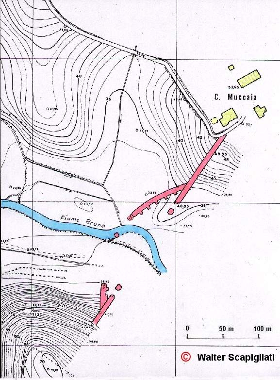 Carta topografica della diga - Per gentile concessione di Walter Scapigliati